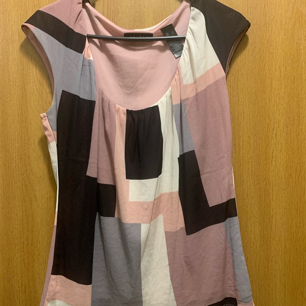 Color Block lined dress shirt tank L